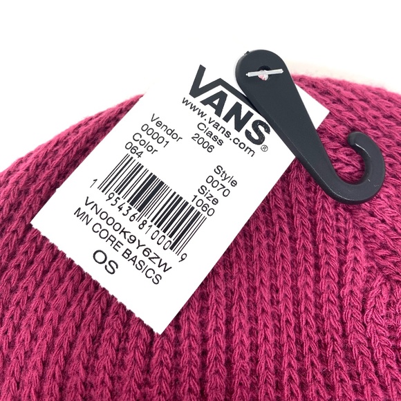 VANS Core Basics Beanie Raspberry Radiance Knit Unisex Cuffed Cap VN000K9Y6ZW - Picture 4 of 5